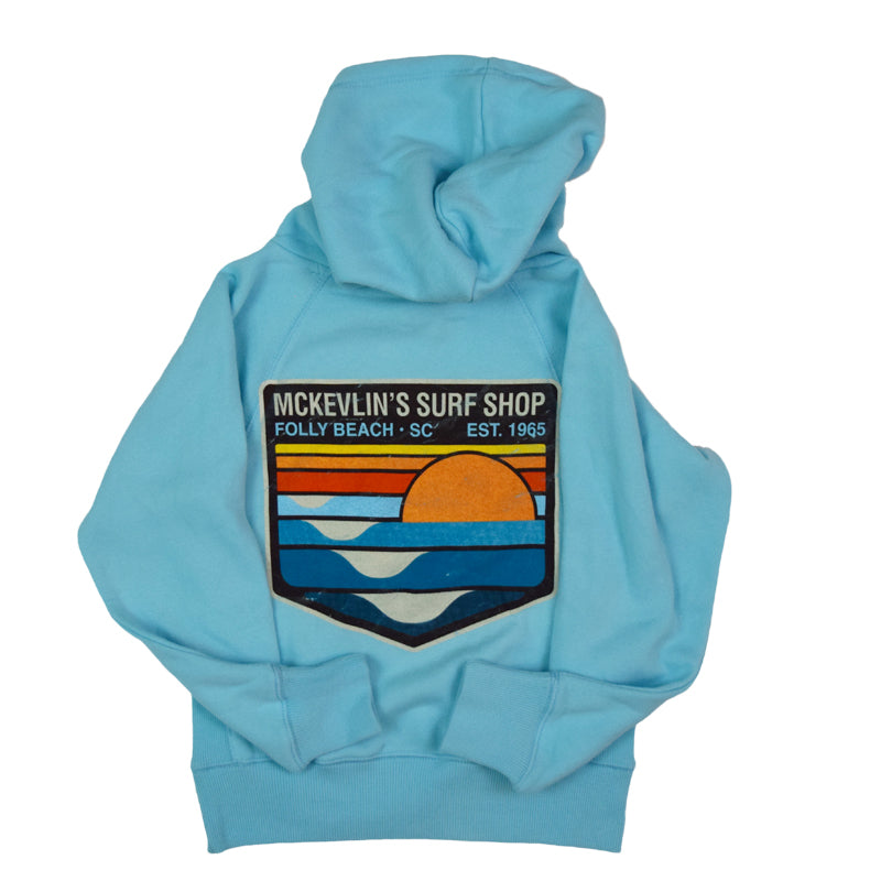 McKevlin's - Park Patch 2 Youth Hooded Fleece - Surf Blue/Green