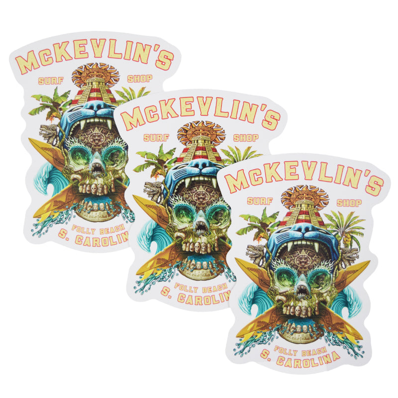 McKevlin's - Aztec Legend Sticker 3-Pack - Multi Color - MCKEVLIN'S SURF SHOP