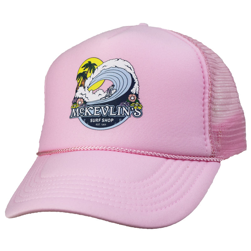 McKevlin's - Floratubular Trucker Hat - Light Pink