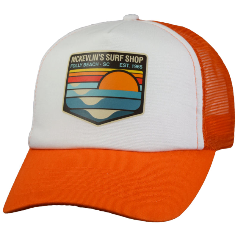 McKevlin's - Park Transfer 2.0 Trucker Hat - Orange/White - MCKEVLIN'S SURF SHOP