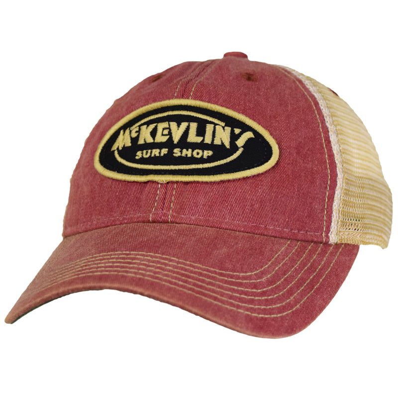 McKevlin's - Youth Size Classic Oval Old Favorite Trucker Hat - Cardinal - MCKEVLIN'S SURF SHOP